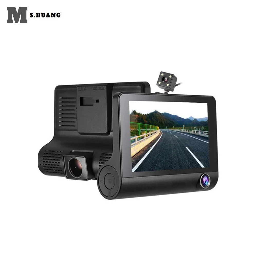 Skup Samochód DVR 3 kamery obiektyw 4.0 Cal Dash aparat z dwoma obiektywami z kamery cofania rejestrator wideo Auto rejestrator DVR Dash cam