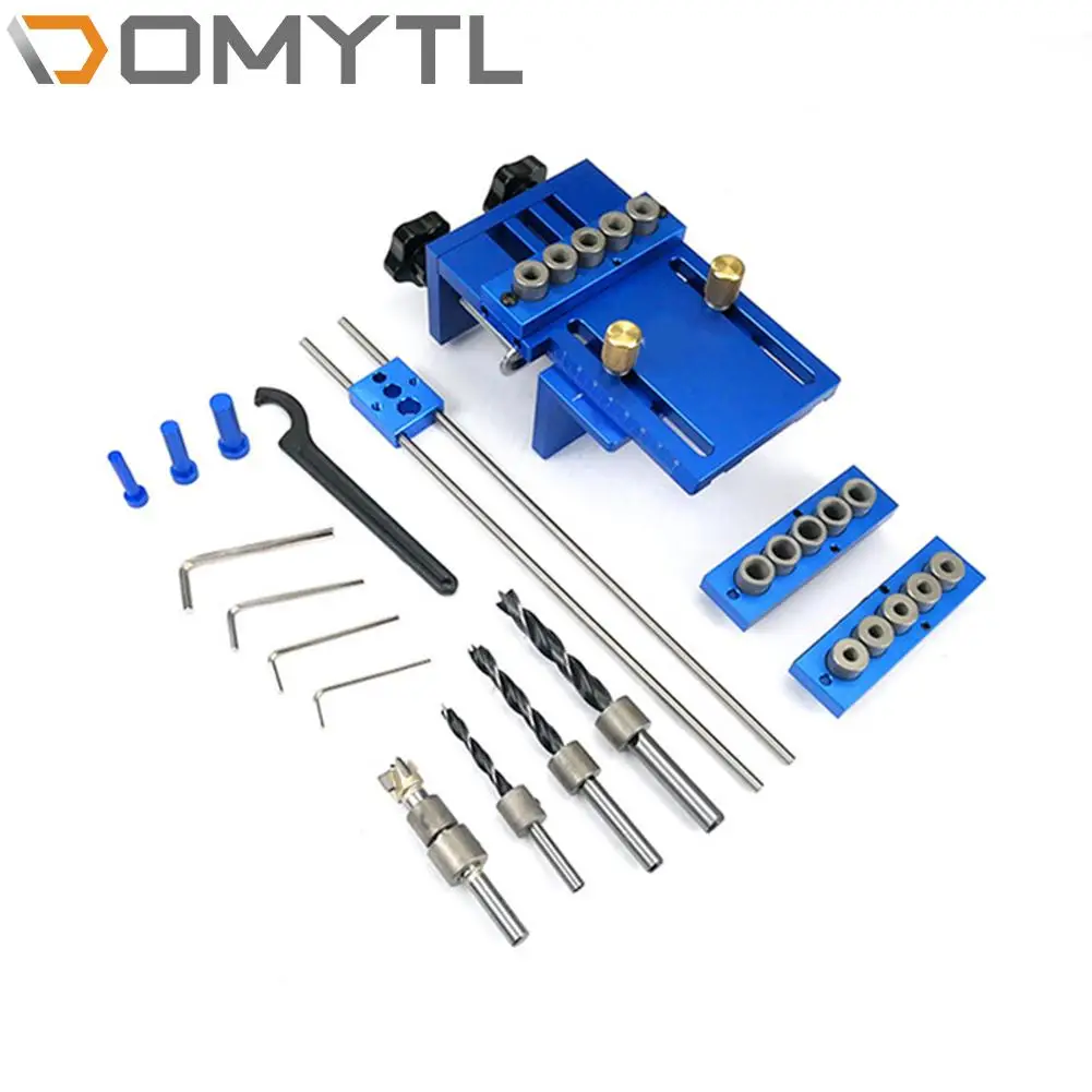 

Round Dowel Hole Puncher Woodworking Aluminum Alloy Round Pin Hole Puncher Three-In-One Locator Hole Opener Diy Auxiliary Tool