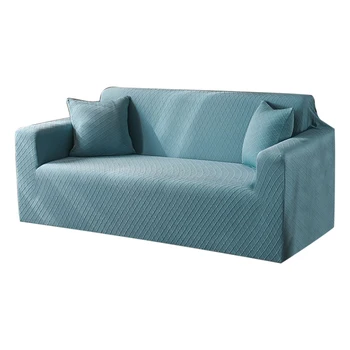 

Slipcover Anti Slip Couch 2 Pillowcases Loveseat Modern Sofa Cover Solid Jacquard Home Decor Stretch Elastic Spandex Living Room