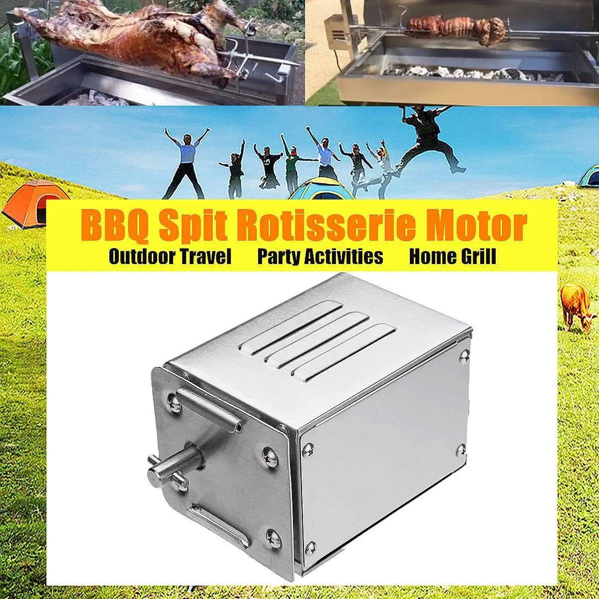 

BBQ Grill Outdoors Roaster Electric Motor Barbeque Spit Rotisserie Motor For Roasted Lambs Piglets Chicken Motor for Cooking