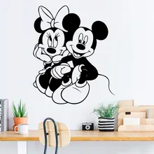 Disney Mickey Minnie Mouse Vinyl Wall Sticker For Kids Room Nursery Baby Bedroom Accessories Decals Decoration Murals Wallpaper