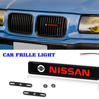 

1PCS ABS Chrome Car Front Grille Emblem LED Decorative Lights Styling For NISSAN Tiida Teana ALTIMA SYLPHY MURANO KICKS QASHQAI