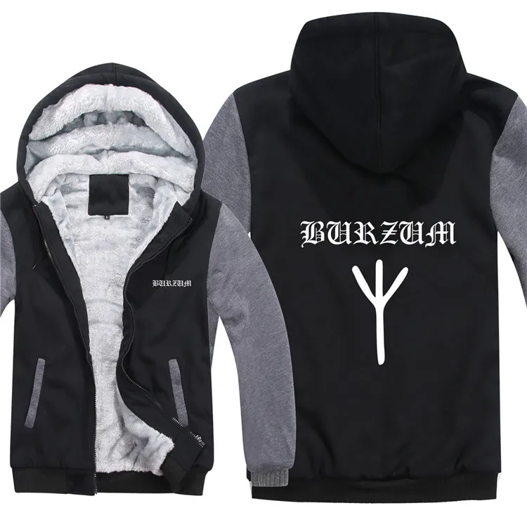 Burzum/толстовки, куртка, мужское пальто, зимняя мужская повседневная шерстяная подкладка, флисовые утепленные толстовки с капюшоном Burzum