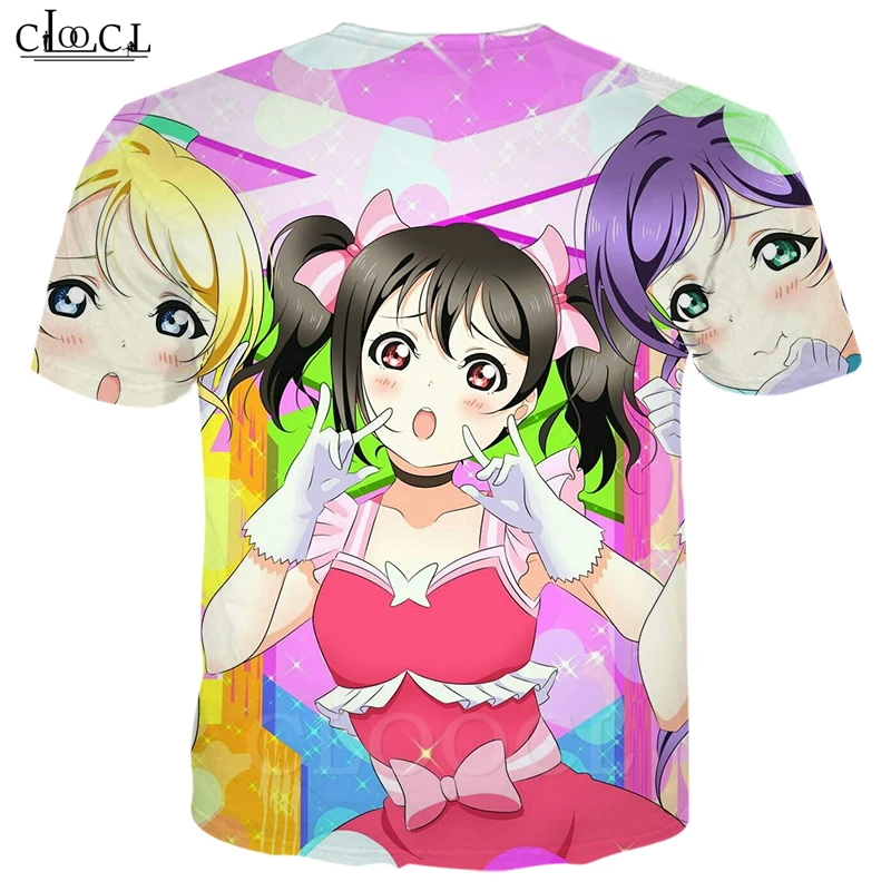 Модная женская и мужская футболка Love Live аниме с 3D принтом кофта коротким рукавом