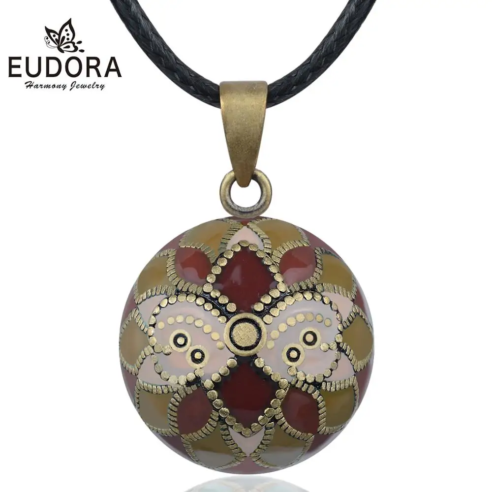 

Eudora Unique Original Harmony ball Pendant Enamel Craft Colorful Chime Ball Necklace Women 2019 Angel Caller Jewelry B337-4