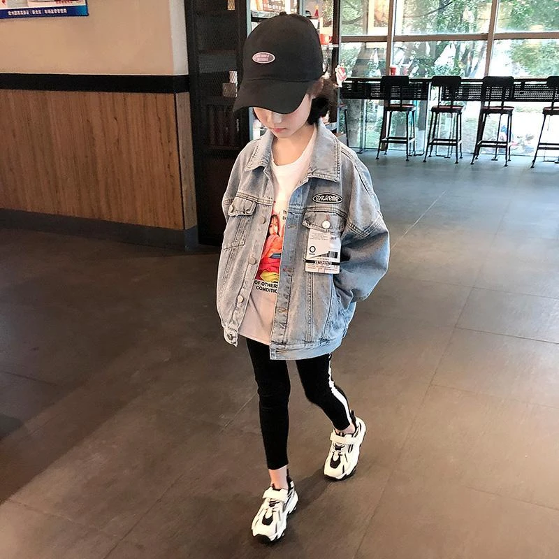 Spring Denim Jean Cute Jacket Big Kids Fashion Boys Clothes For Teens Teen Girls Clothing 8 To 12 Children Outwear Coats Jackets denim jacket with fur