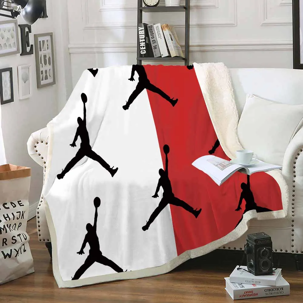 

Sports Star Throw Blanket Sofa Blanket Athlete Printing Sherpa Blanket Winter Warm Thick Blanket Boys Home Blanket 150x200cm