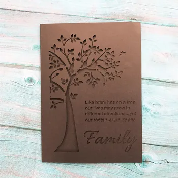 

100PCS/LOT Customlize Logo Design Words Wedding Invitation Card Brown Thanks Card Pearl Paper Hollow Laser Cut Universal