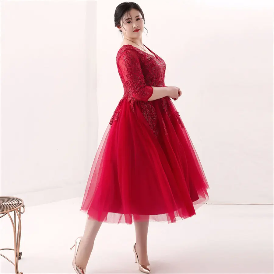 Элегантное выпускное платье размера плюс с блестками Vestidos De Gala T551 платья средней длины женские вечерние платья трапециевидной формы с v-образным вырезом для выпускного вечера