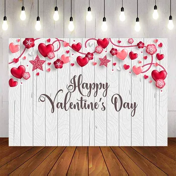 

Photography background White Wooden Board Happy Valentine's Day Love Romantic Backdrops for Photo Studio Backdrop Photo Prop