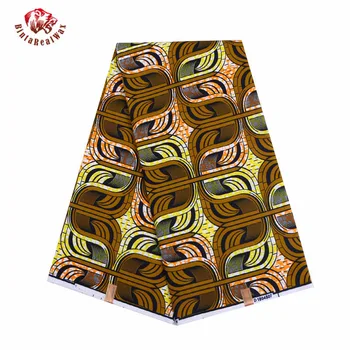 

African Wax Prints Polyester Fabric Bintarealwax 2019 Ankara Bazin High Quality 6 yards African Fabric for Party Dress FP6058