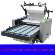 L388 Lamineermachine Automatische Grote Stalen Roller Snelheidsregeling Automatische Riem Voeden Anti-Curling Hot En Koude Laminaat