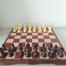 Складной Деревянный WPC Международный Магнитный Шахматный набор штук набор смешная настольная игра Шахматная коллекция портативная настольная игра