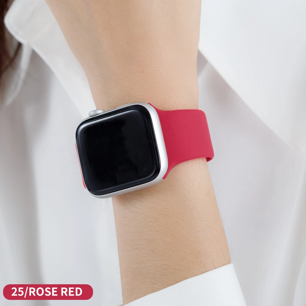Rose bengal Ремешок для Apple Watch 38 мм 42 мм iWatch 4 ремешка 44 мм 40 мм спортивный силиконовый ремень браслет Apple watch 5 4 3 2 Аксессуары для ремешка - Цвет ремешка: Rose bengal