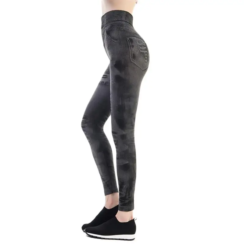 Women New Fashion Classic Stretchy Slim Leggings Sexy Imitation Jean Skinny Jeggings Skinny Pants Big Size Bottoms Hot Sale 2021 yoga leggings