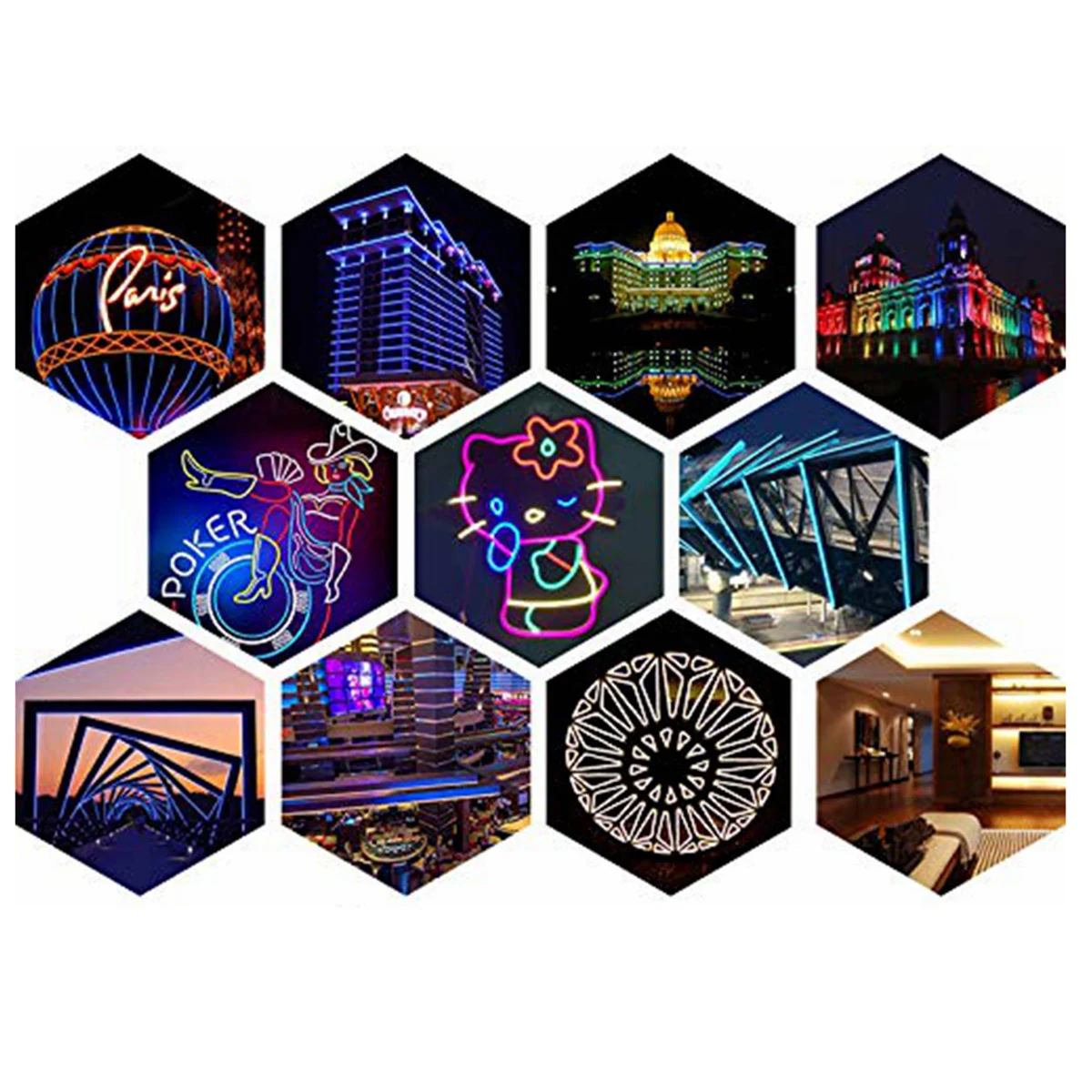 

12*6mm LED Lighting Flex LED Neon Light 5M/16.4FT 600leds color surface dress LED Strip rope Light Waterproof without power