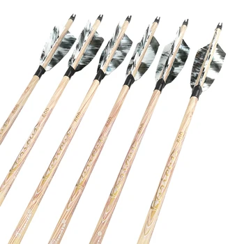 

Archery Carbon Arrows Spine 400 500 600 32 inch Shafts 4inch Camo Turkey Fletching Point 100gr Traditional Bow Hunting Shooting