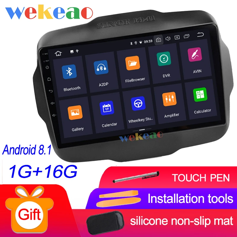 Android Car Radio Wekeao сенсорный экран 10,1 ''Android 9,0 Автомагнитола для Jeep Renegade Android авто gps навигация - Цвет: Android Car Radio