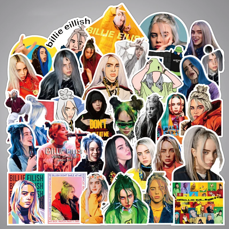 

50 Pcs/set Billie Eilish Stickers for Kids Toy Luggage Motor Car Suitcase Laptop Skateboard Wall Cool Anime Cartoon Stickers
