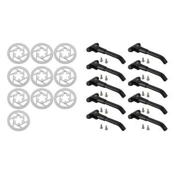 

10Pcs Electric Scooter Customize Brake Disc 110mm Rear Wheel Brake Disc with 10Pcs Scooter Parking Stand Kickstand