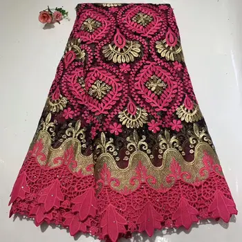 

2020 Latest Nigerian Lace Fabric High Quality Embroidered African Laces Fabric For Wedding Dress French Tulle Lace With Stones