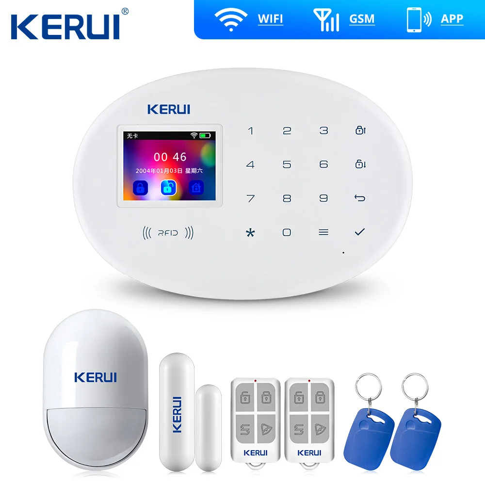 KERUI W20 Wifi Gsm приложение Rfid Управление сенсорный экран сигнализация Беспроводная GSM SMS Охранная сигнализация движения PIR