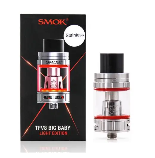 SMOK TFV8, Большой Детский Светильник, распылитель, 5 мл, испаритель, электронная сигарета, Vape танк с V8, Детские катушки, головка резистора - Цвет: Silver Stardard 5ml