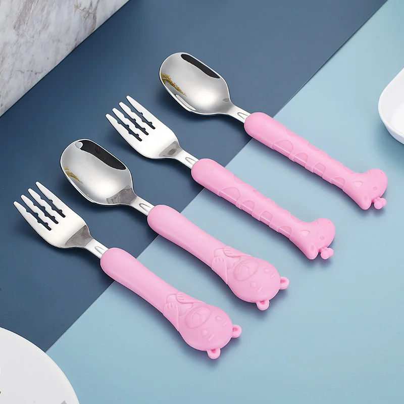 Детская ложка вилки детские столовые приборы из нержавеющей стали портативная