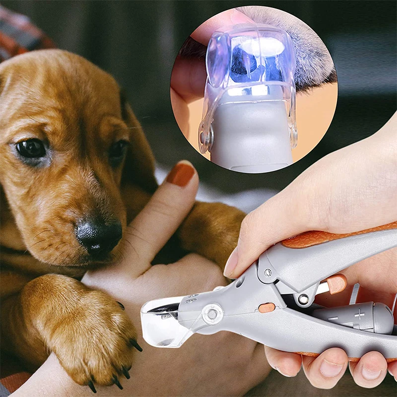 LED Light Dog Nail Clipper Cutter Pet Claw Scissors For Cat Dog Cuticle