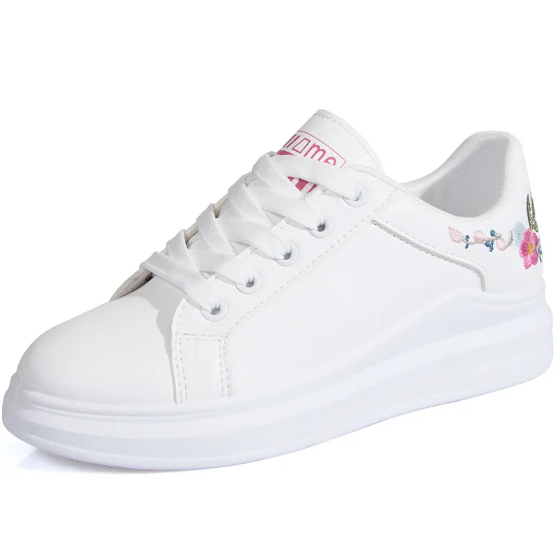 

2019 Season Leisure Time Embroidery Small White Shoes Woman Tide Low Help Chalaza Student Movement Skate Shoes Fashion Sneakers