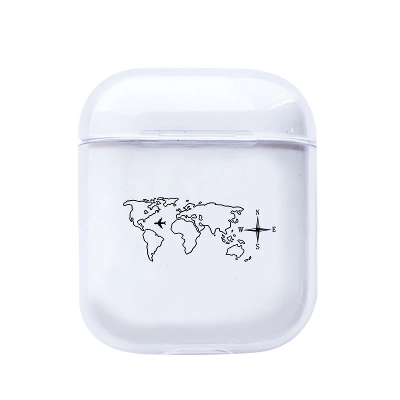 I200943 Мягкий чехол для наушников для Apple Airpods, милый чехол с картой, Прозрачный Роскошный чехол для наушников Airpods, чехол - Цвет: I200943