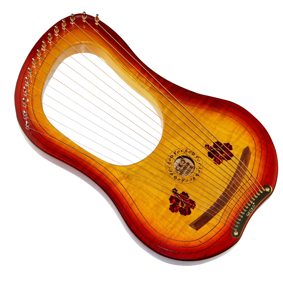 Gecko 15-String Houten Lier Harp Metalen Snaren Canada Maple String Instrument Met Draagtas Gecko 15-String Houten Lier Harp Metalen Snaren Canada Maple String Instrument Met Draagtas