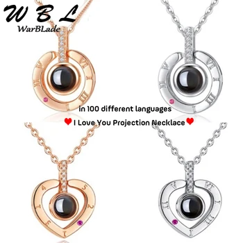 

WBL New Necklace For Women Love Memory Projection Wedding Pendant Necklace 100 Languages I Love You Choker Gift For Lover