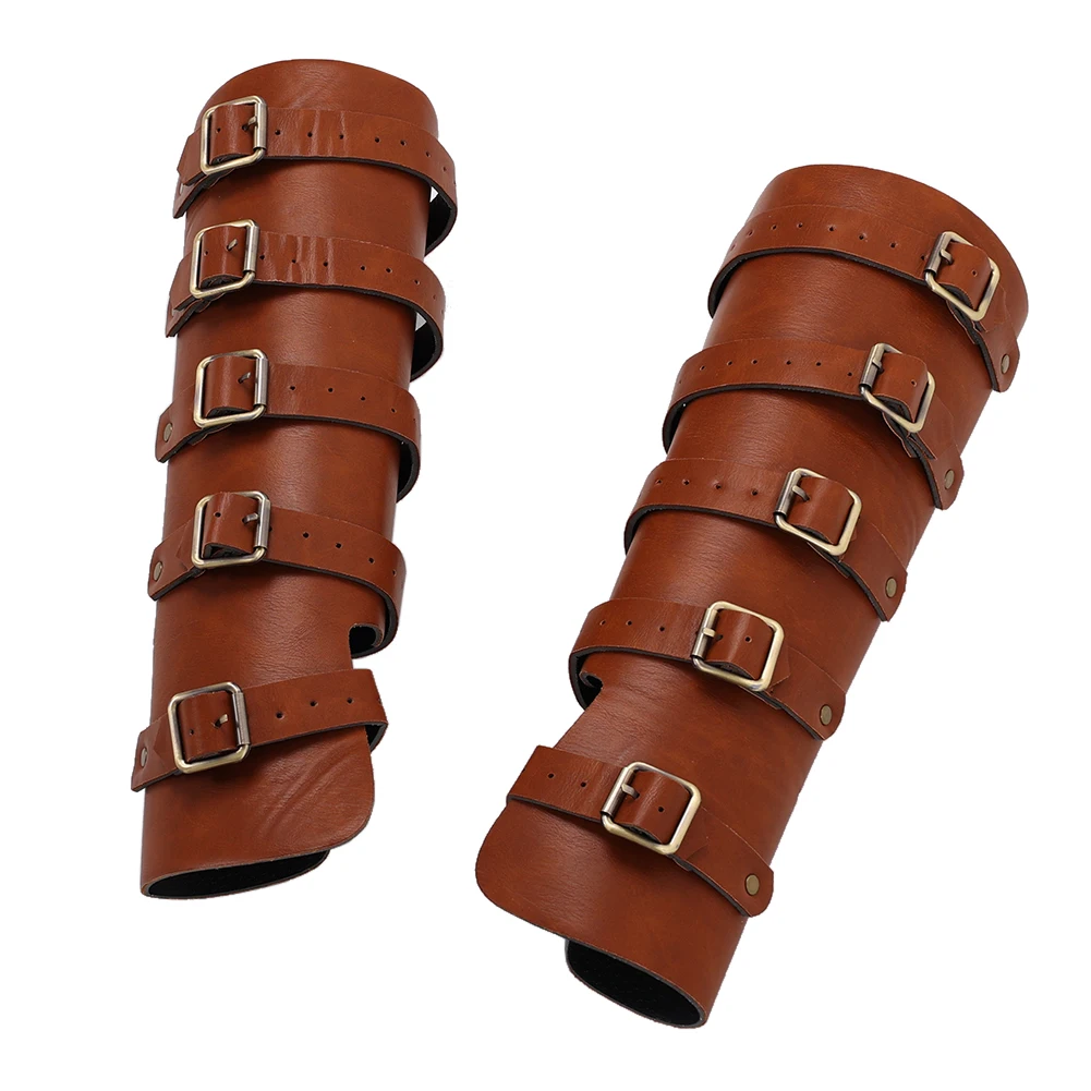 Medieval Accessories Arm Armor Leather Gauntlet Wristband Viking Protector Cuff String Bangle Buckle Bracers Cosplay Props | Тематическая