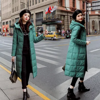 

Plus size6xl long winter coat women cotton clothing winter jacket women hooded thick cotton jacket women coat