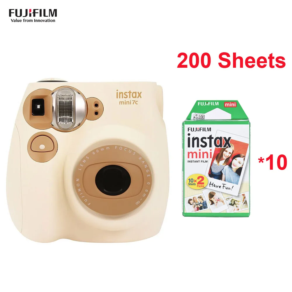 Fujifilm Instax Mini7c мгновенная камера пленочная камера автоматическая фокусировка с батареей ремешок на запястье День рождения Рождество год фестиваль подарок