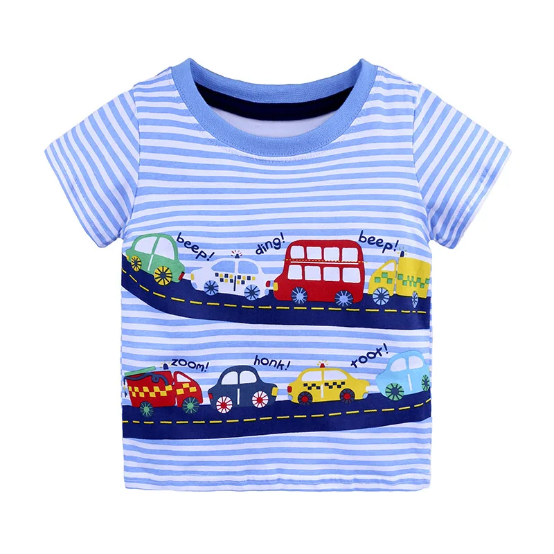 Одежда для маленьких мальчиков, футболка с принтом динозавра, детские летние топы с круглым вырезом, футболка для мальчиков и девочек
