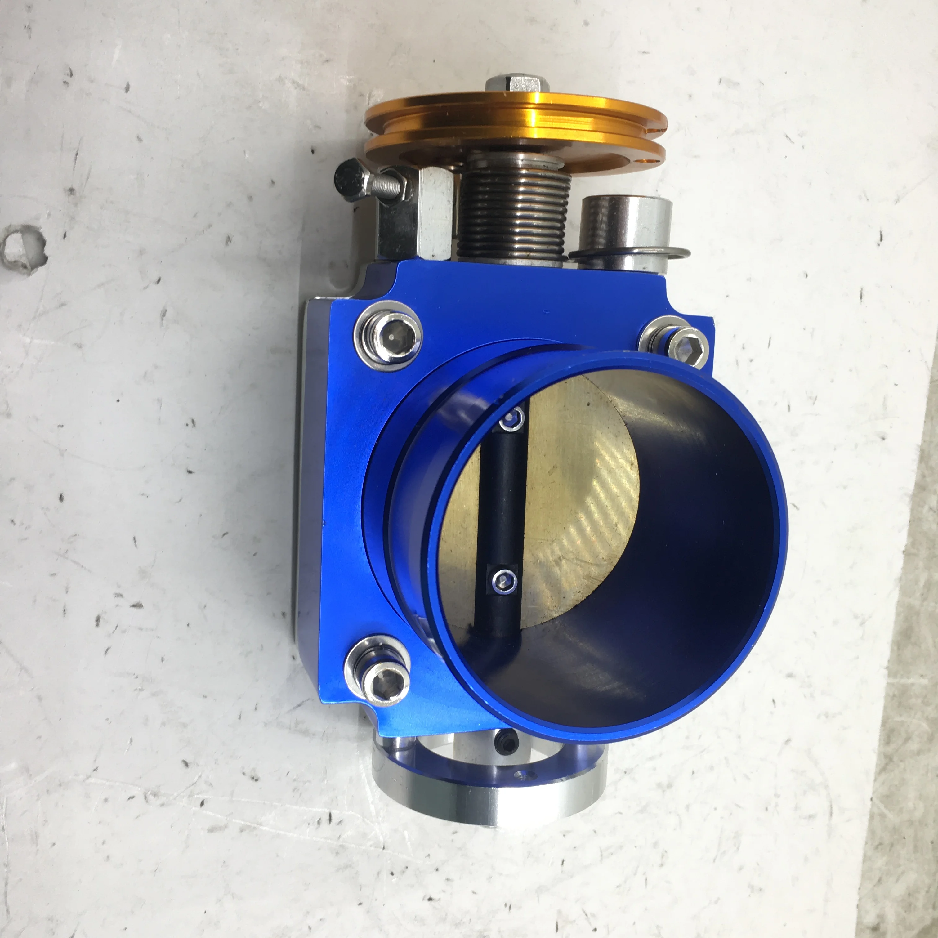 

SherryBerg 70MM 70 mm THROTTLE BODY PERFORMANCE INTAKE MANIFOLD BILLET ALUMINUM HIGH FLOW blue top quality