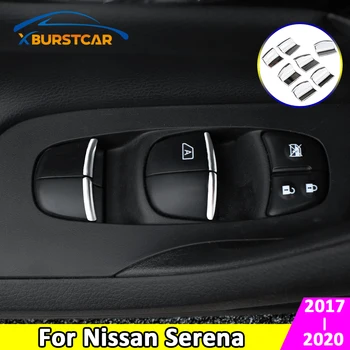 

Xburstcar 7Pcs/Set ABS Chrome Car Door Window Switch Lifter Button Cover Trim for Nissan Serena 2017 2018 2019 2020 Accessories