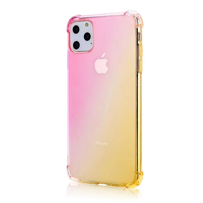 

VITOG Gradient Color Transparent TPU Anti-knock Phone Case for New iphone 11 11 Pro Max Xr Xs Max Samsung S10 Plus Note 10 Pro