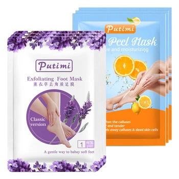 

2Pack Lavender/Lemon Feet Exfoliating Foot Mask Skin Peeling Dead Skin Foot Mask Socks for Pedicure Socks Feet Masks for Heels