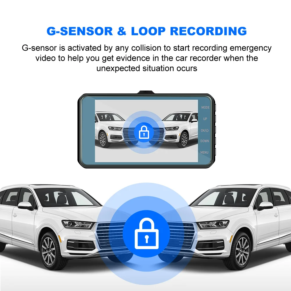 4 &quotHD 1080P Автомобильный видеорегистратор DVR камера цифровая Dashcam сенсорный HD