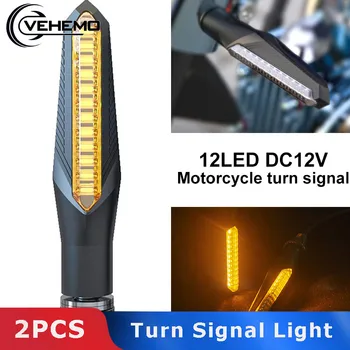 

Durable 2PCS Signal Lamp Dual-Use Refit Indicator Light 12LED Motorcycle Flowing Water Lights Modification Parts Decoration Bulb