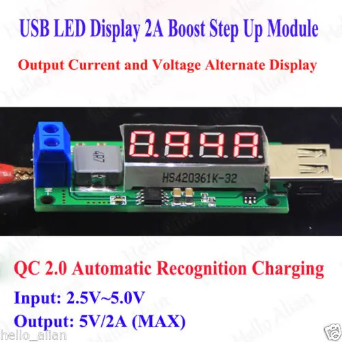 DC-DC Boost Voltage Converter DC 3V/3.7V/4.2V to 5V 2A USB Step-up LED Voltmeter Module | Обустройство дома