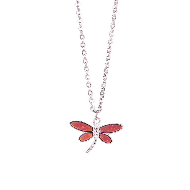 

New Fashion Mood Necklace Temperature Control Color Change mood Mood Dragonfly Necklace Women Jewelry Girls Gift