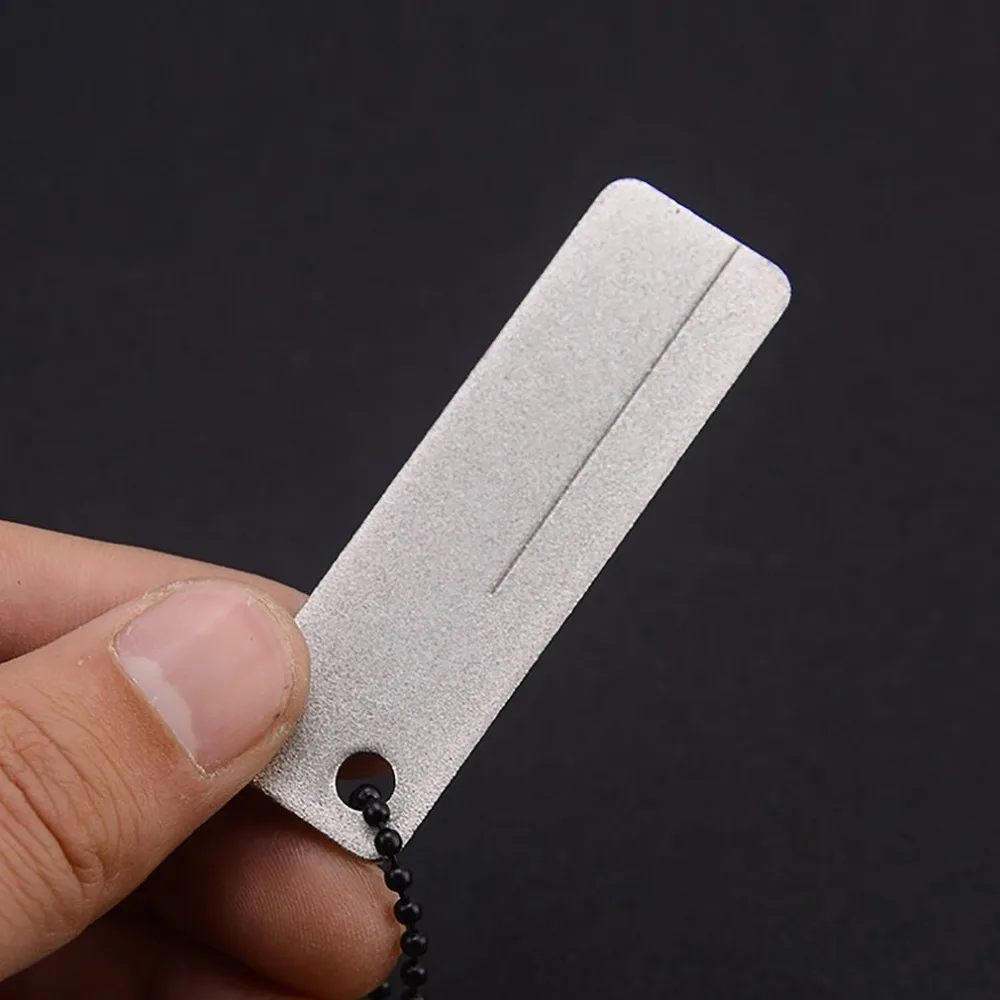 

EDC Pocket Diamond Stone Sharpener Keychain for Knife Fish Hook Finger Nail File Outdoor Camping Sharpeners Tool