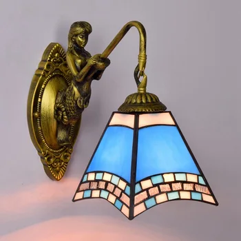 

European-Style Vintage Tiffany Colored Glass Living Room Dining Room Bedroom Bar Club Aisle M