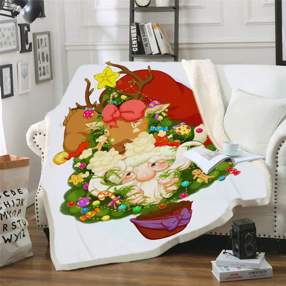 

Dropship Custom DIY Print Seasons Throw Blanket Floral Deer Sherpa Fleece Blanket for Beds Sofa Elk Maternal Love Bedding