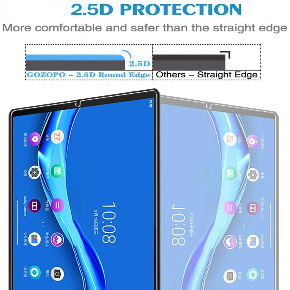 2Pcs Tablet Tempered Glass Screen Protector for Lenovo TAB M10 Plus TB-X606F/TB-X606X 10.3 Inch Protective Film 9H 0.3mm Glass