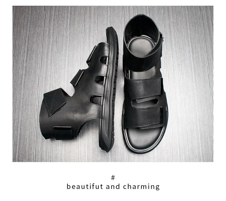 Roman sandals men summer cowhide comfortable breathable fashion comfortable shoes outdoor anti-skid casual Shoes men beach